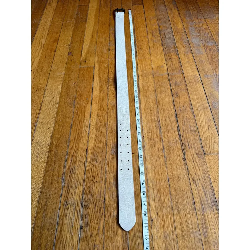 GAP Off-White Wide Textured Leather Belt Womens sz S